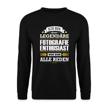Dieser Legendäre Fotografie Enthusiast Fotograf - Unisex Pullover - Schwarz - Vorne - Alina (178cm) & Michal (187cm)