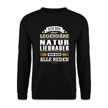 Dieser Legendäre Naturliebhaber Von Dem Alle Reden - Unisex Pullover - Schwarz - Vorne - Alina (178cm) & Michal (187cm)