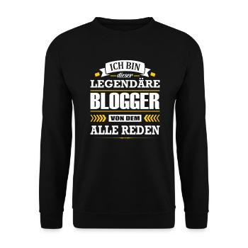 Dieser Legendäre Blogger Von Dem Alle Reden - Unisex Pullover - Schwarz - Vorne - Alina (178cm) & Michal (187cm)