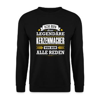 Dieser Legendäre Kerzenmacher Von Dem Alle Reden - Unisex Pullover - Schwarz - Vorne - Alina (178cm) & Michal (187cm)
