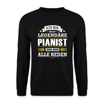 Dieser Legendäre Pianist Von Dem Alle Reden - Unisex Pullover - Schwarz - Vorne - Alina (178cm) & Michal (187cm)