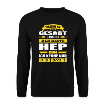 Ich Habe Nie Gesagt Der Beste HEP Pfleger - Unisex Pullover - Schwarz - Vorne - Alina (178cm) & Michal (187cm)