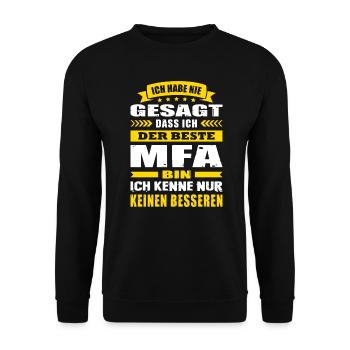 Ich Habe Nie Gesagt Der Beste MFA Abschluss - Unisex Pullover - Schwarz - Vorne - Alina (178cm) & Michal (187cm)
