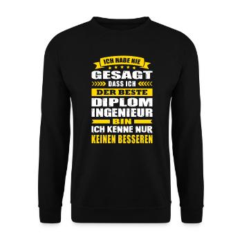 Ich Habe Nie Gesagt Der Beste Diplom Ingenieur - Unisex Pullover - Schwarz - Vorne - Alina (178cm) & Michal (187cm)