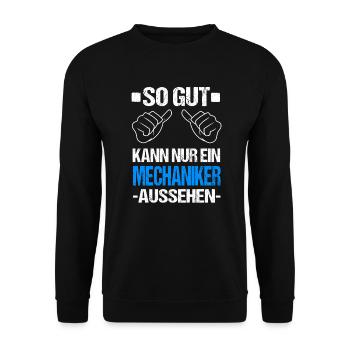 So Gut Kann Nur Ein Mechaniker Aussehen Kfzler - Unisex Pullover - Schwarz - Vorne - Alina (178cm) & Michal (187cm)