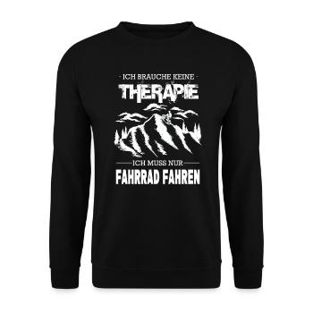Ich Brauche Keine Therapie Fahrrad Fahren - Unisex Pullover - Schwarz - Vorne - Alina (178cm) & Michal (187cm)