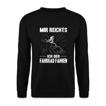 Mir Reichts Ich Geh Fahrrad Fahren Mountainbike - Unisex Pullover - Schwarz - Vorne - Alina (178cm) & Michal (187cm)