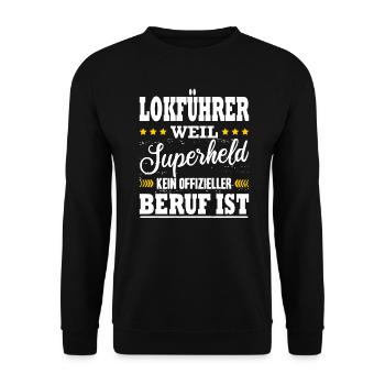 Lokführer Zugfahrer Spruch Zugführer Beruf Zug Fun - Unisex Pullover - Schwarz - Vorne - Alina (178cm) & Michal (187cm)
