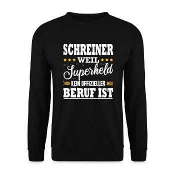 Schreiner Spruch Schreinermeister Meister - Unisex Pullover - Schwarz - Vorne - Alina (178cm) & Michal (187cm)