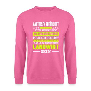 Landwirt Spruch Am Tresen Gefürchtet Traktor Bauer - Unisex Pullover - Pink - Vorne