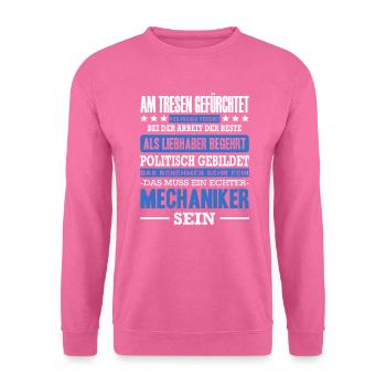 Mechaniker Am Tresen Gefürchtet Mechatroniker Auto - Unisex Pullover - Pink - Vorne