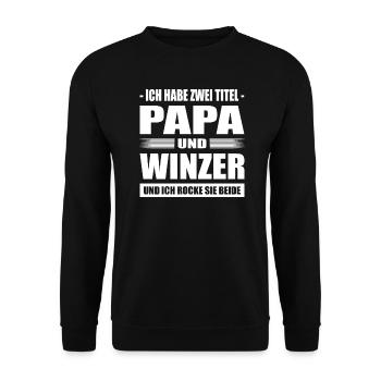 Zwei Titel Papa Und Winzer Weinbauer Weinanbauer - Unisex Pullover - Schwarz - Vorne - Alina (178cm) & Michal (187cm)