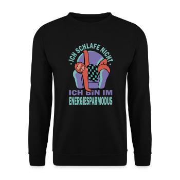 Ich Schlafe Nicht Ich Bin Im Energiesparmodus - Unisex Pullover - Schwarz - Vorne - Alina (178cm) & Michal (187cm)
