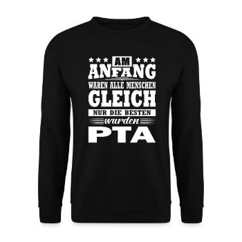Am Anfang Waren Alle Menschen Gleich PTA - Unisex Pullover - Schwarz - Vorne - Alina (178cm) & Michal (187cm)