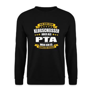 Ich Bin Kein Klugscheisser PTA Assistent - Unisex Pullover - Schwarz - Vorne - Alina (178cm) & Michal (187cm)