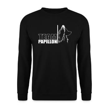 TEAM Papillon Hunde Hund Wilsigns - Unisex Pullover - Schwarz - Vorne - Alina (178cm) & Michal (187cm)