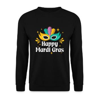 Frohen Mardi Gras - Unisex Pullover - Schwarz - Vorne - Alina (178cm) & Michal (187cm)