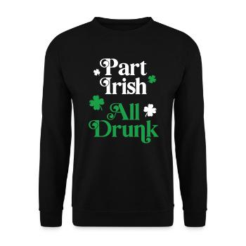 En partie irlandais, tout ivre - Sweat-shirt Unisexe - noir - Devant - Alina (178cm) & Michal (187cm)