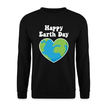 Happy Earth Day - Unisex Sweatshirt - black - Front - Alina (178cm) & Michal (187cm)