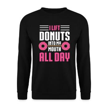 Donut Lover - Unisex Sweatshirt - black - Front - Alina (178cm) & Michal (187cm)