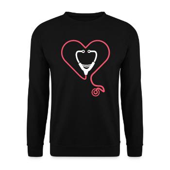 Nursing Stethoscope - Unisex Sweatshirt - black - Front - Alina (178cm) & Michal (187cm)
