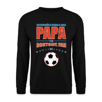 Geschenk Papa - Rostock Fan | Retro Vintage - Unisex Pullover - Schwarz - Vorne - Alina (178cm) & Michal (187cm)