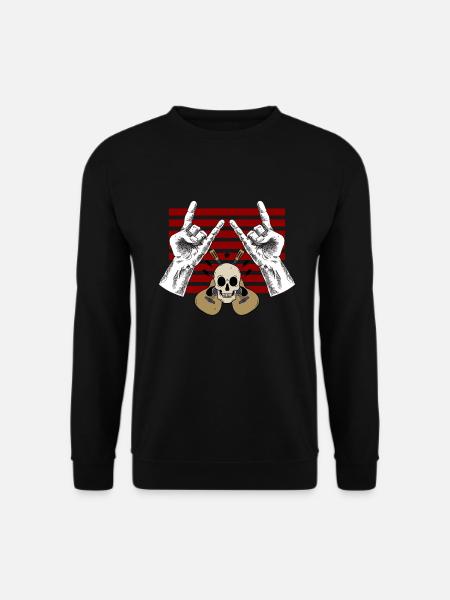 Rocker Hard Rock Heavy Gitarrenspieler Konzert - Unisex Pullover - Schwarz