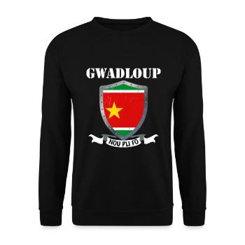Gwadloup nou pli fo Gift Guadeloupe - Unisex Sweatshirt - black - Front - Alina (178cm) & Michal (187cm)