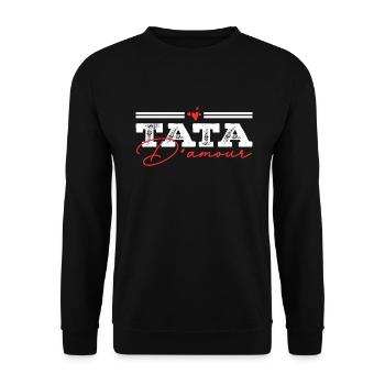 Tata d'amour Humour Cadeau - Sweat-shirt Unisexe - noir - Devant - Alina (178cm) & Michal (187cm)