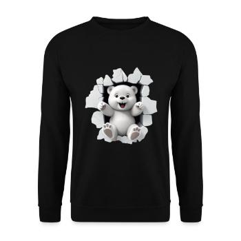 Niedlicher Bär für Kinder für Kinder - Unisex Pullover - Schwarz - Vorne - Alina (178cm) & Michal (187cm)