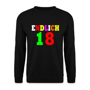 Endlich 18 - Unisex Pullover - Schwarz - Vorne - Alina (178cm) & Michal (187cm)