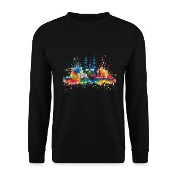 Cologne Kölle Carnival Gebützt Kölle Alaaf Jeck Party - Unisex Sweatshirt - black - Front - Alina (178cm) & Michal (187cm)