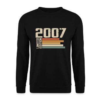 2007 Vintage - Retro 2007 Cadeau Anniversaire 2007 - Sweat-shirt Unisexe - noir - Devant - Alina (178cm) & Michal (187cm)