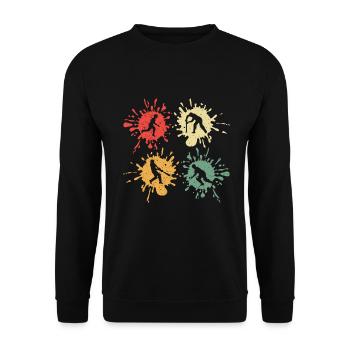 Cricket Cricketspieler Cricketspiel Geschenk - Unisex Pullover - Schwarz - Vorne - Alina (178cm) & Michal (187cm)