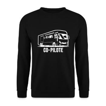 camping car co-pilote - Sweat-shirt Unisexe - noir - Devant - Alina (178cm) & Michal (187cm)