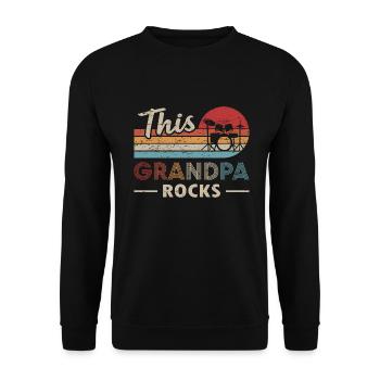 Ce grand-père Rocks batteur - Sweat-shirt Unisexe - noir - Devant - Alina (178cm) & Michal (187cm)
