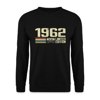 Né en 1962 - Vintage 1962 - 62e Anniversaire Rétro - Sweat-shirt Unisexe - noir - Devant - Alina (178cm) & Michal (187cm)