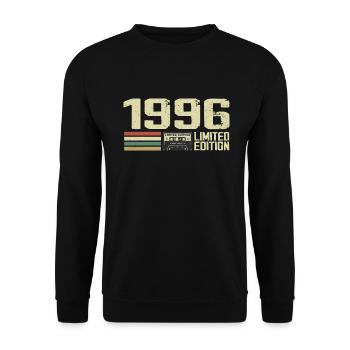 Né en 1996 - Vintage 1996 - 28e Anniversaire Rétro - Sweat-shirt Unisexe - noir - Devant - Alina (178cm) & Michal (187cm)