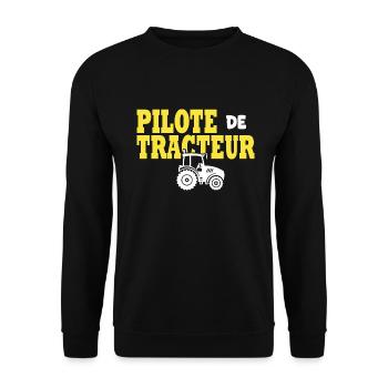 tracteur humour pilote de tracteur drôles paysan - Sweat-shirt Unisexe - noir - Devant - Alina (178cm) & Michal (187cm)