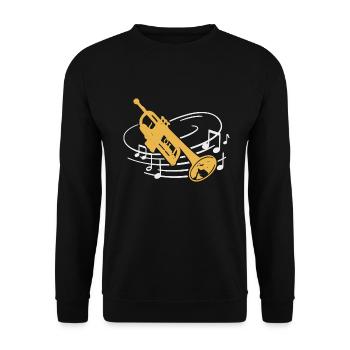 Trumpet Player Musician Trumpeter Orchestra - Unisex Sweatshirt - black - Front - Alina (178cm) & Michal (187cm)