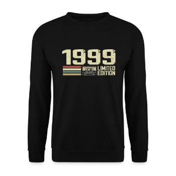 Né en 1999 - Vintage 1999 - 25e Anniversaire Rétro - Sweat-shirt Unisexe - noir - Devant - Alina (178cm) & Michal (187cm)