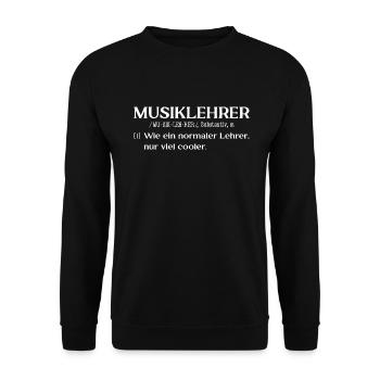 Musiklehrer Definition Wörterbuch - Unisex Pullover - Schwarz - Vorne - Alina (178cm) & Michal (187cm)