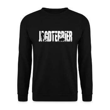 JAGDTERRIER Jagdhunde Jagdhund Jäger Wilsigns - Unisex Pullover - Schwarz - Vorne - Alina (178cm) & Michal (187cm)