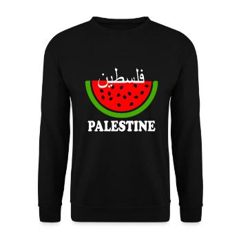 Palästina wassermelone فلسطين - Unisex Pullover - Schwarz - Vorne - Alina (178cm) & Michal (187cm)