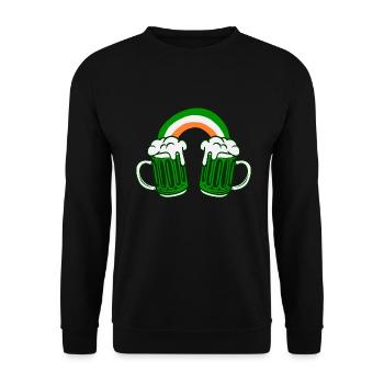 Irish Beer Ireland Flag St. Patrick's Day - Unisex Sweatshirt - black - Front - Alina (178cm) & Michal (187cm)