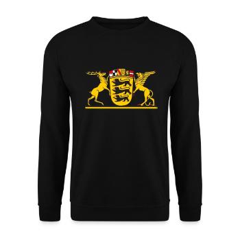 Coat of arms of Baden Württemberg - Unisex Sweatshirt - black - Front - Alina (178cm) & Michal (187cm)