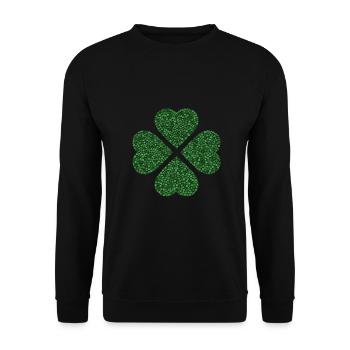 Clover filled with different shamrocks (Grü - Unisex Sweatshirt - black - Front - Alina (178cm) & Michal (187cm)