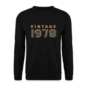 millésime 1978 - Sweat-shirt Unisexe - noir - Devant - Alina (178cm) & Michal (187cm)