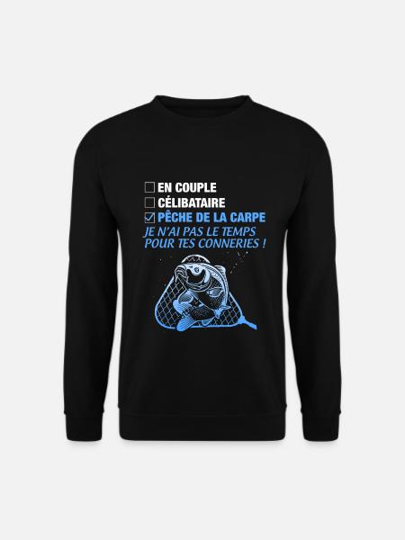 Carpe peche cadeau papa - Sweat-shirt Unisexe - noir
