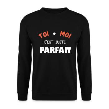 Amoureux humour couple saint valentin - Sweat-shirt Unisexe - noir - Devant - Alina (178cm) & Michal (187cm)